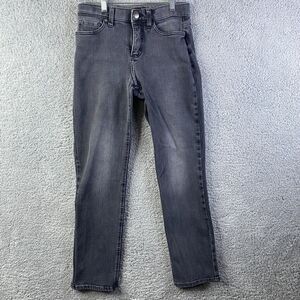 Lee Jeans Womens Size 4 Faded Black Denim Straight Leg Slim Fit Mid Rise